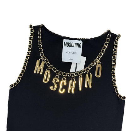 MOSCHINO COUTURE GOLD CHAIN KNIT VEST