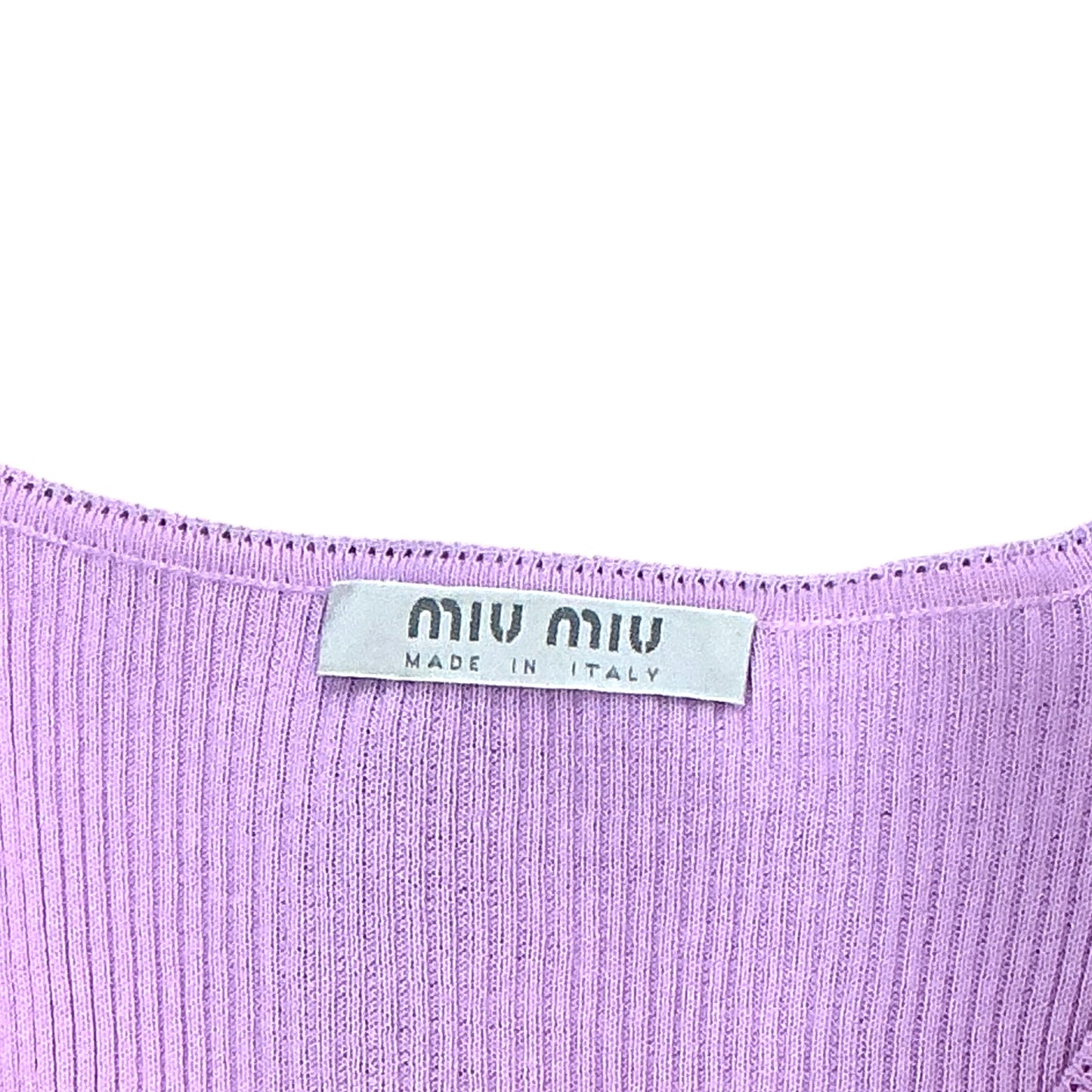MIU MIU PASTEL PURPLE RIBBED TOP