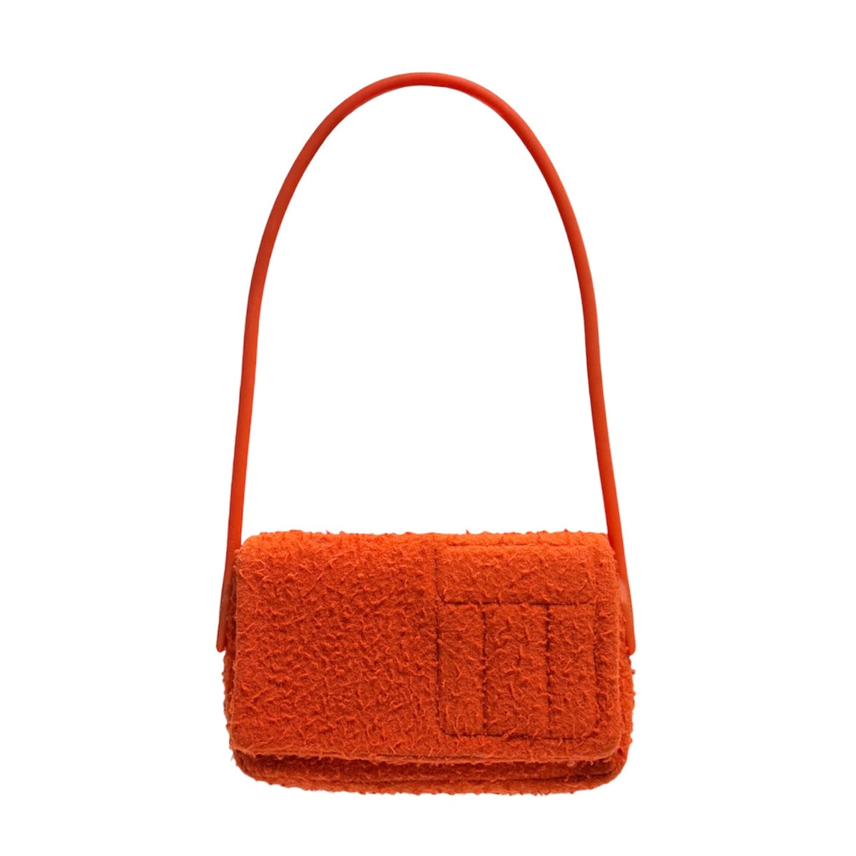 MIU MIU FW1999 ORANGE WOOL RUBBER SHOULDER BAG