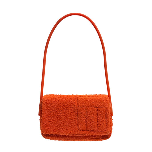 MIU MIU FW1999 ORANGE WOOL RUBBER SHOULDER BAG