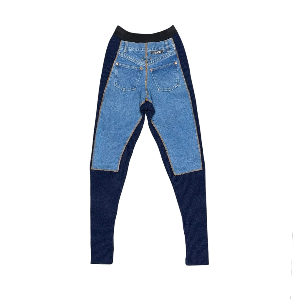 JEAN PAUL GAULTIER DENIM ILLUSION KNIT PANTS