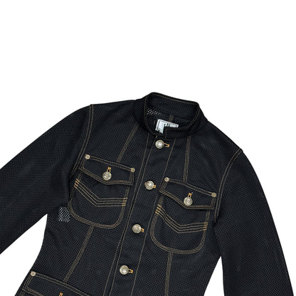 GAULTIER JEAN’S BLACK MESH ORANGE STITCH JACKET