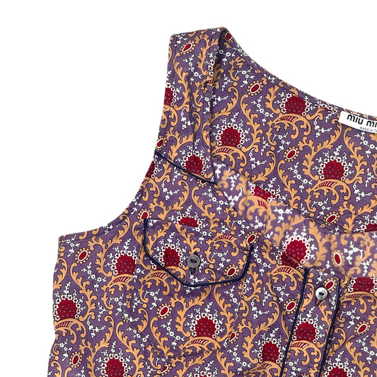 MIU MIU  BUTTONED PATTERNED TOP