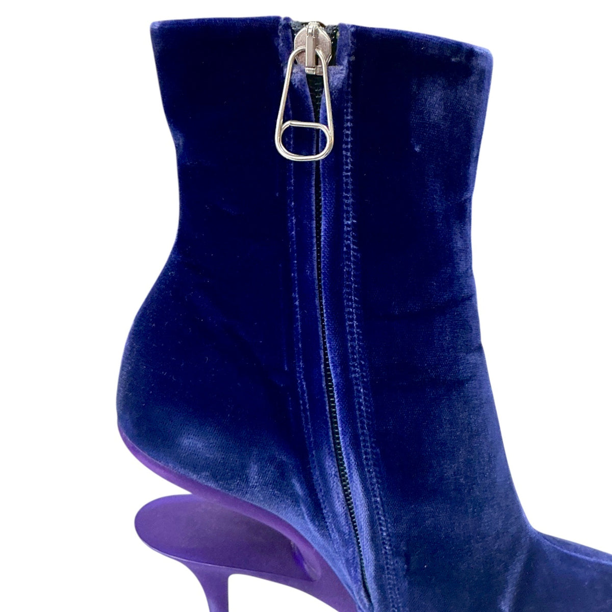 MAISON MARGIELA PURPLE VELVET CUT OUT HEELS BOOTS