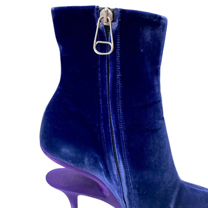 MAISON MARGIELA PURPLE VELVET CUT OUT HEELS BOOTS
