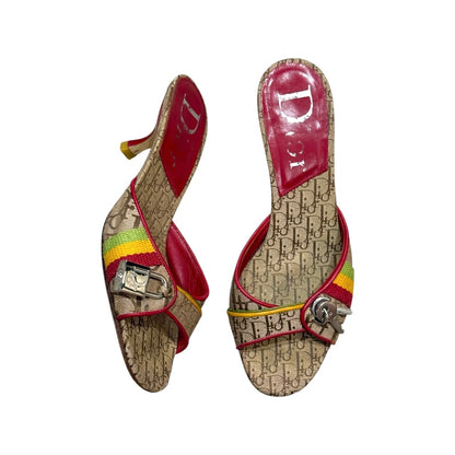 CHRISTIAN DIOR SS2004 RASTA MONOGRAM MULES