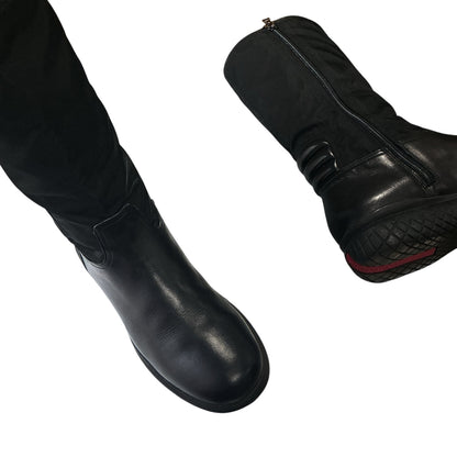 PRADA SPORTS BLACK NYLON LEATHER BOOTS