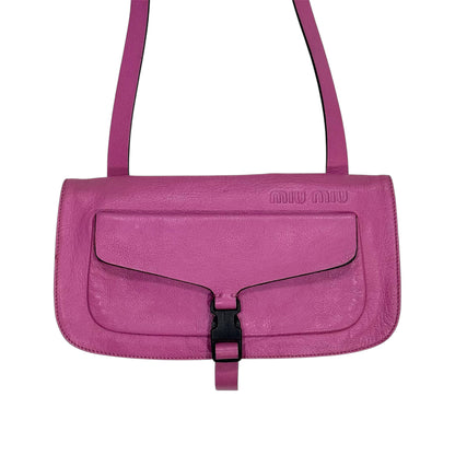 MIU MIU SS2000 PINK LEATHER SHOULDER BAG