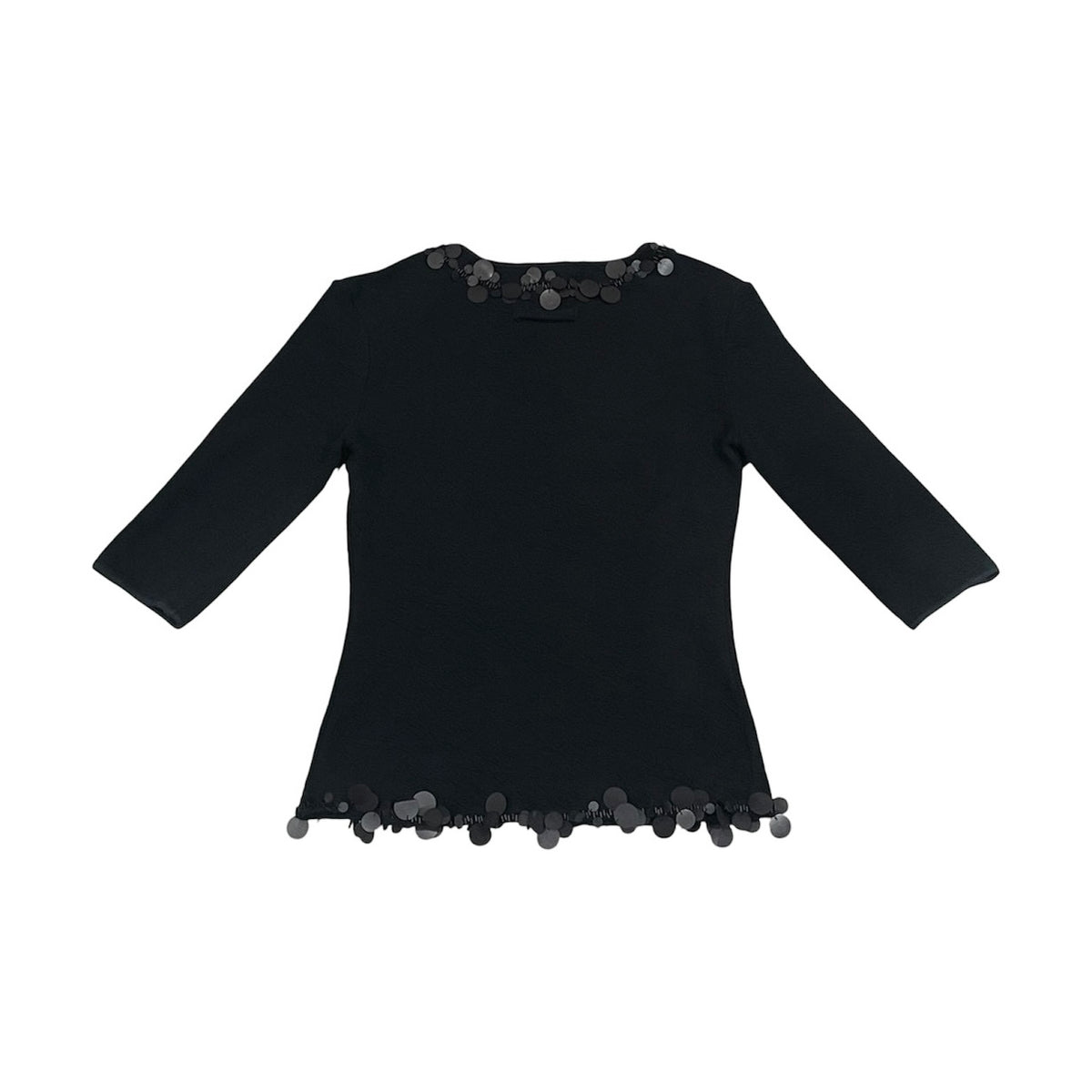 JEAN PAUL GAULTIER BLACK KNIT SEQUINS EMBELLISHMENT CARDIGAN