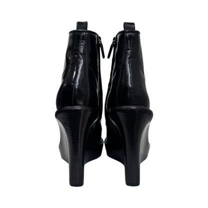 GIVENCHY BLACK LACE UP ANKLE WEDGE BOOTS