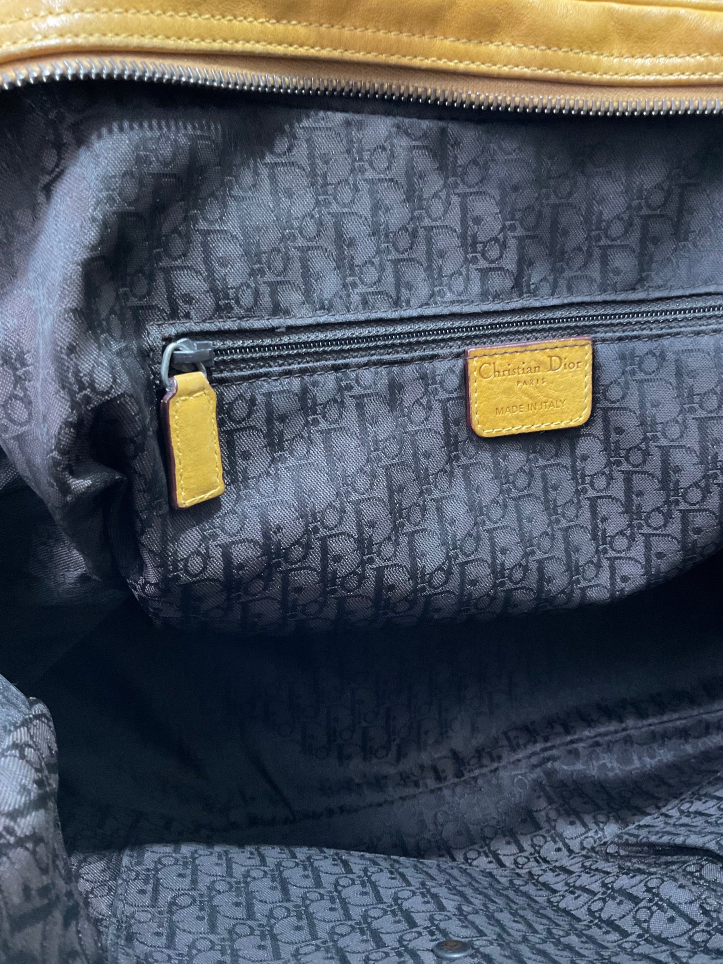 CHRISTAIN DIOR YELLOW GAUCHO DOUBLE SADDLE BAG