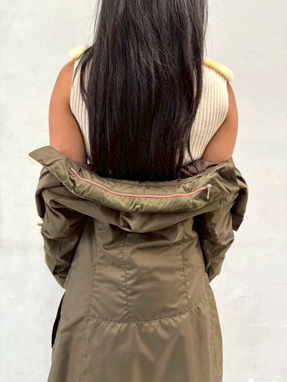 MIU MIU FW99 STASH POCKET NYLON TRENCH COAT