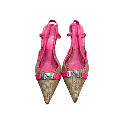 DIOR BY JOHN GALLIANO 00S LOGO SLINGBACK PUMPS