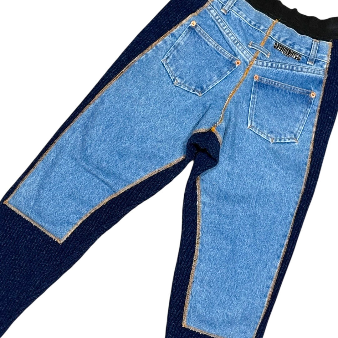 JEAN PAUL GAULTIER DENIM ILLUSION KNIT PANTS