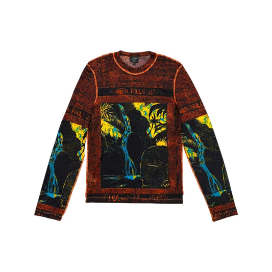 JEAN PAUL GAULTIER ABSTRACT PSYCHEDELIC PRINT MESH TOP