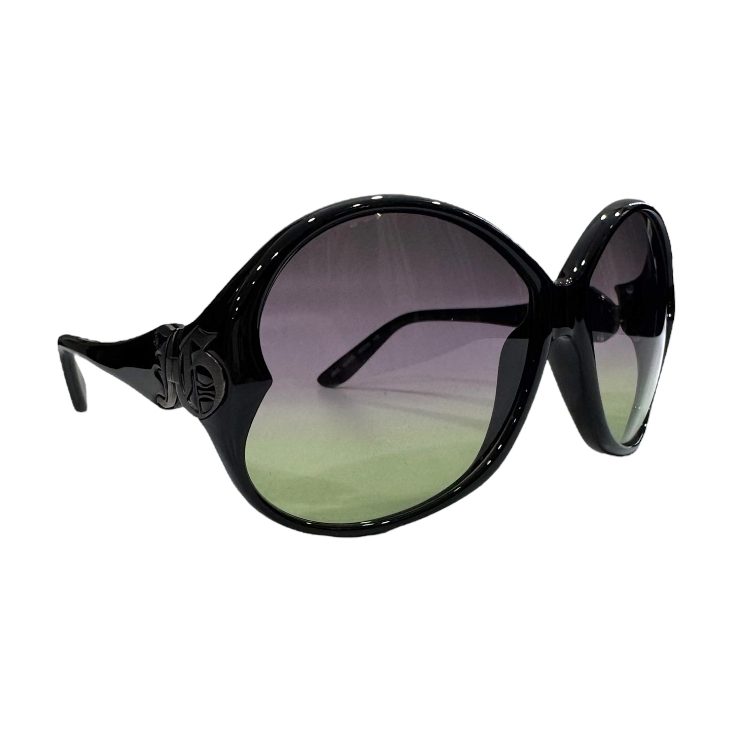 JOHN GALLIANO BLACK GREEN GRADIENT SUNGLASSES