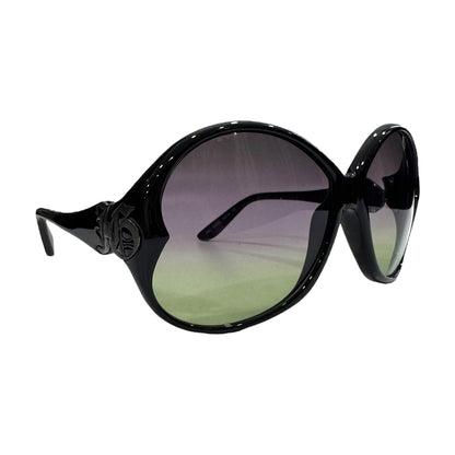 JOHN GALLIANO BLACK GREEN GRADIENT SUNGLASSES