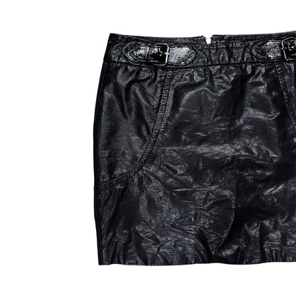 MOSCHINO BLACK LEATHER MINI SKIRT