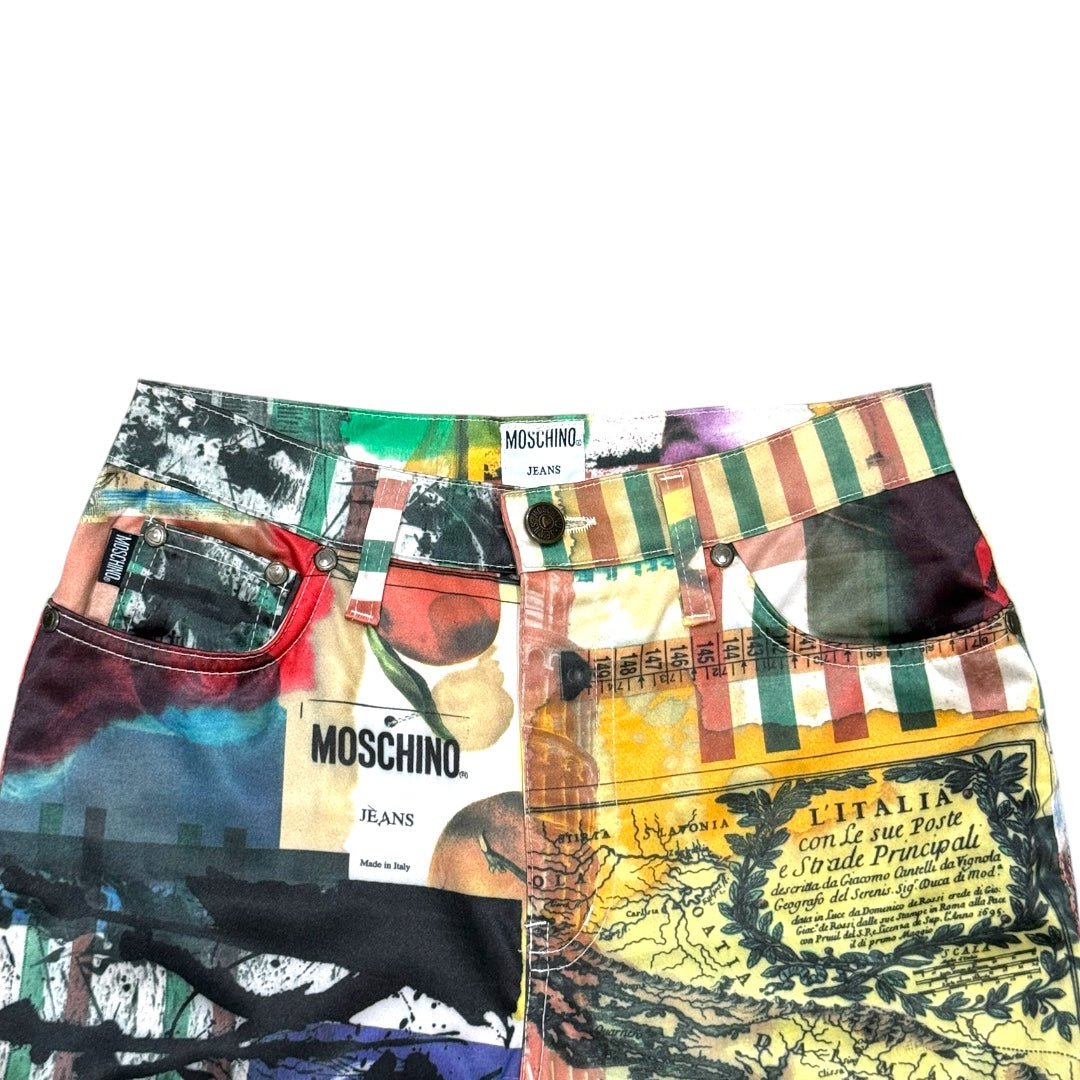 MOSCHINO 1990S RENAISSANCE PRINT PANTS