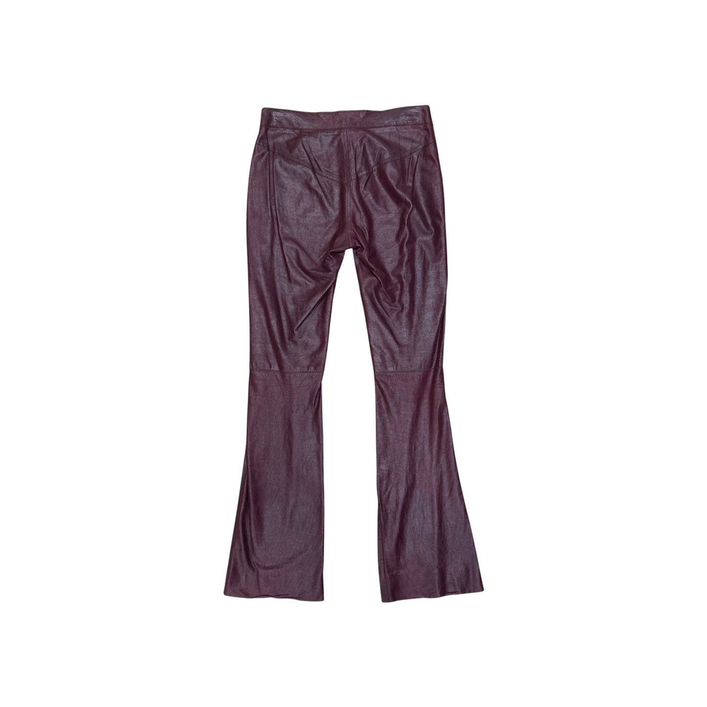 CHRISTIAN DIOR BURGUNDY LEATHER PANTS
