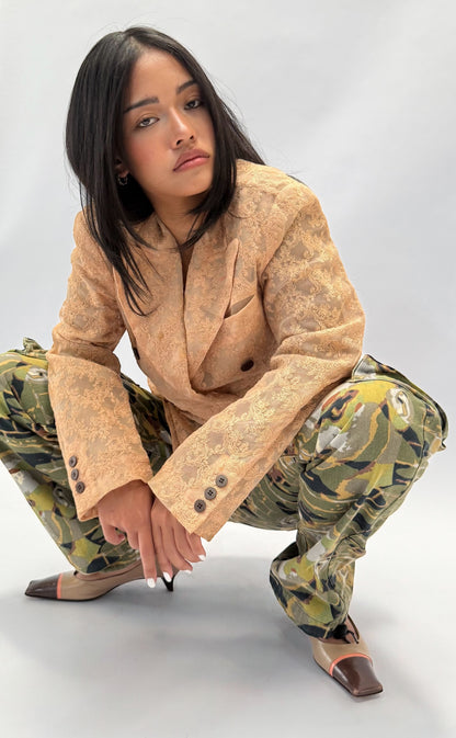 JEAN PAUL GAULTIER DOUBLE BREATS LACE BLAZER