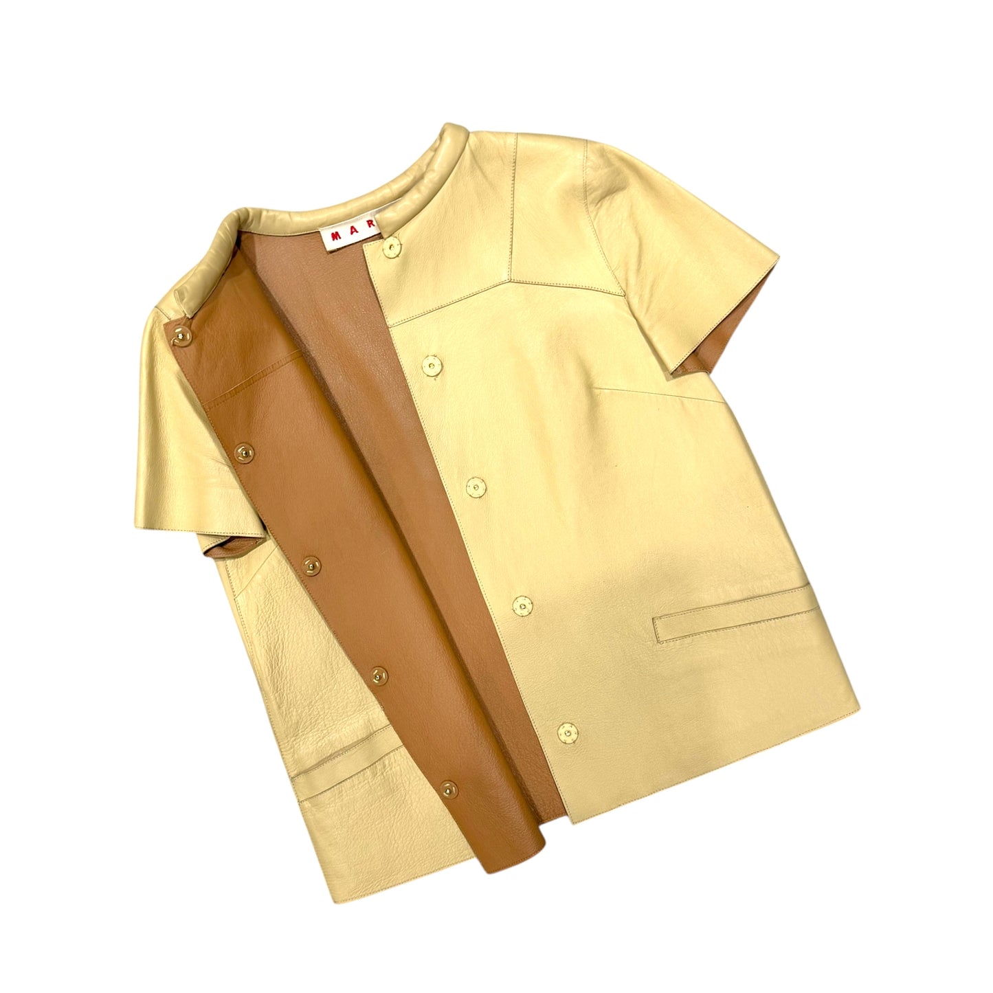 MARNI BUTTER YELLOW LEATHER TOP