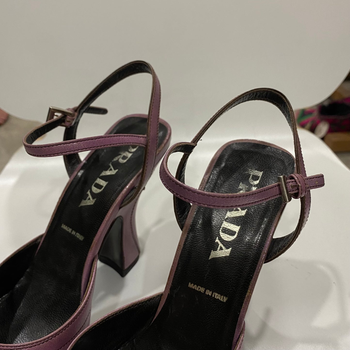 prada purple heels