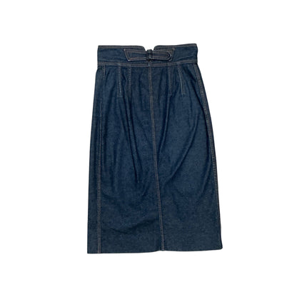 YVES SAINT LAURENT RIVE GAUCHE BUCKLED DENIM SKIRT