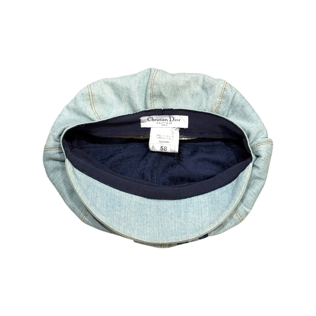 CHRISTIAN DIOR DENIM NEWS BOY HAT