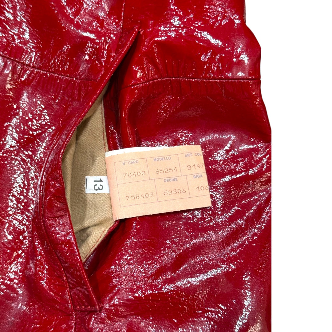DOLCE&GABBANA RED FUR LEATHER JACKET