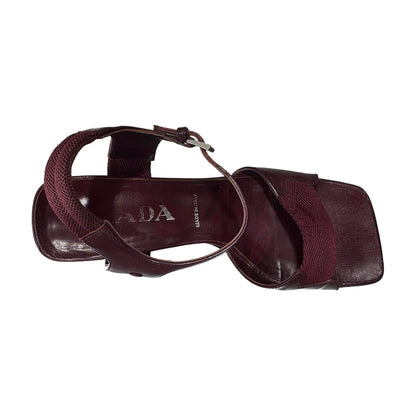 PRADA BURGUNDY BLOCK HEELS