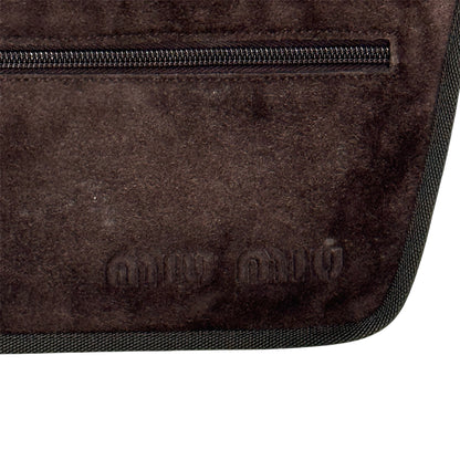 MIU MIU SS1999 BROWN ORANGE SUEDE WAISTBAG