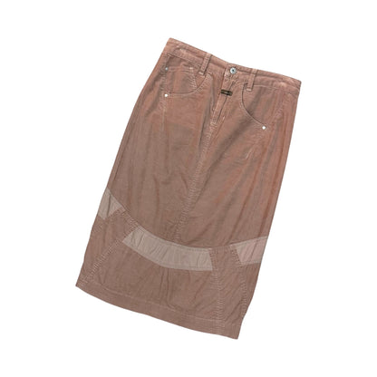 MARITHE FRANCOIS GIRBAUD NUDE VELVET SKIRT