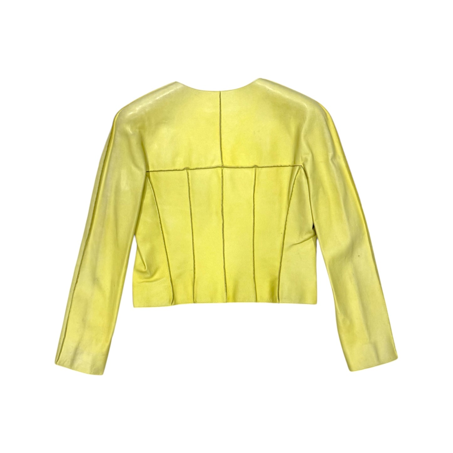 CHANEL SS1999  LIME LEATHER JACKET