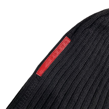 PRADA SPORT BLACK WOOL BEANIES