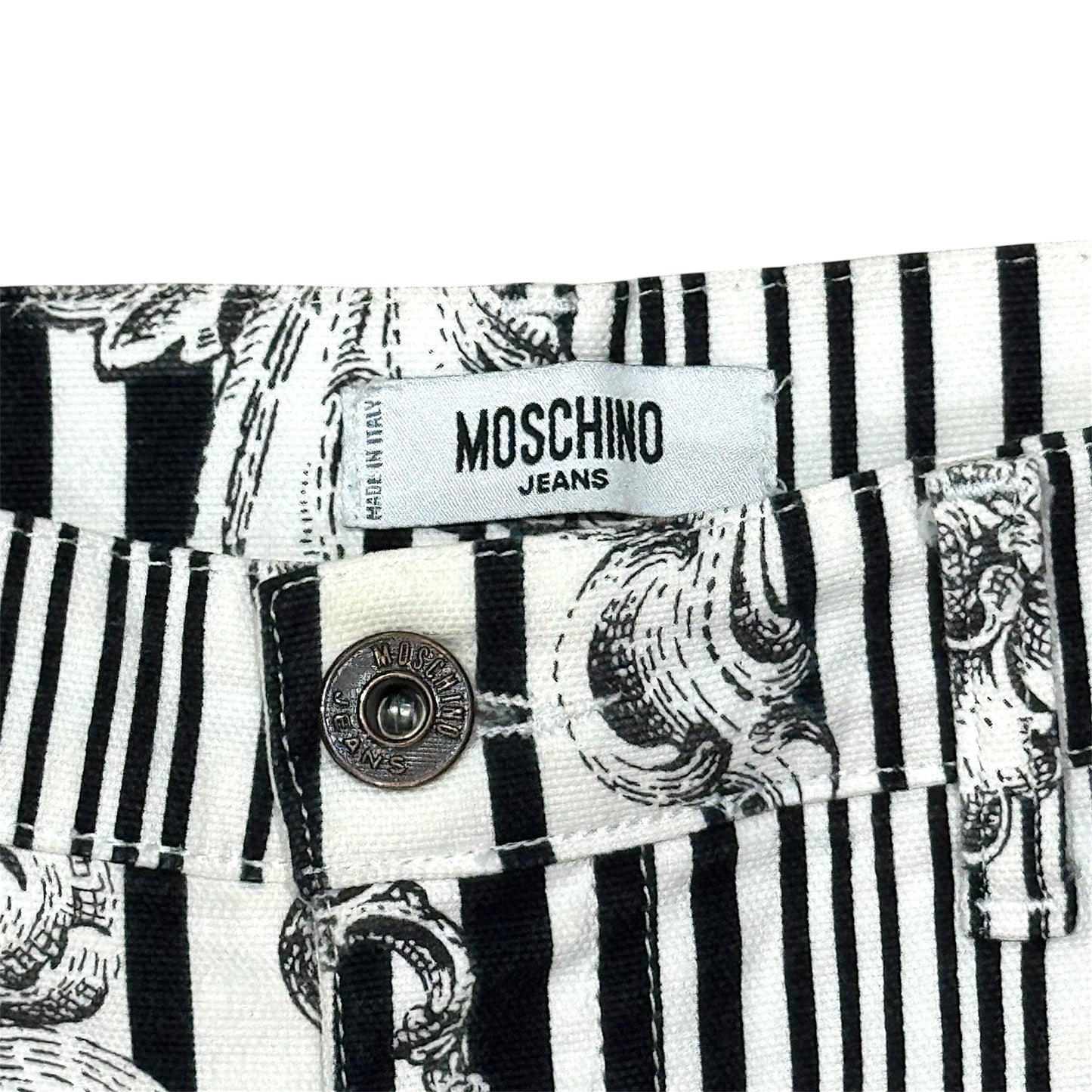 MOSCHINO BAROQUE BLACK & WHITE PANTS