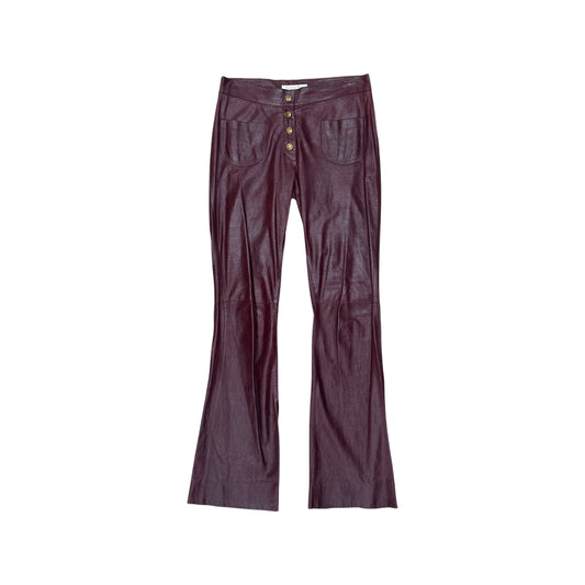 CHRISTIAN DIOR BURGUNDY LEATHER PANTS