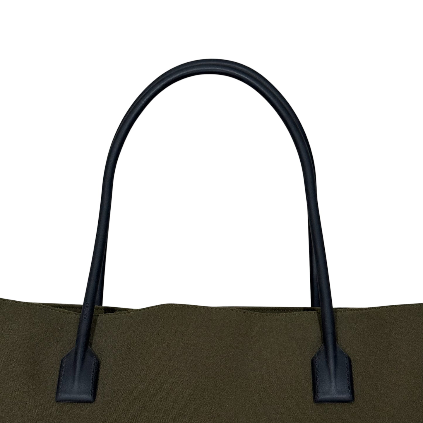 MIU MIU 2000S GREEN NEOPRENE TOTE BAG