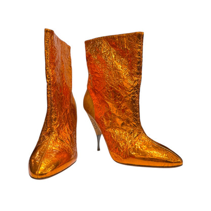 MAISON MARGIELA METALLIC ORANGE HEEL BOOTS