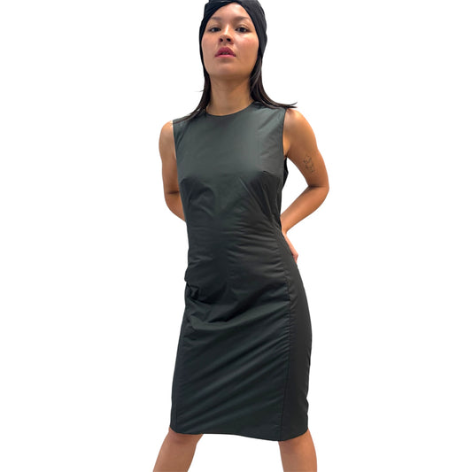 PRADA 00S GREEN NYLON DRESS