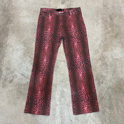 Just Cavalli 1990s Vintage Fuzzy Leopard Print Pants