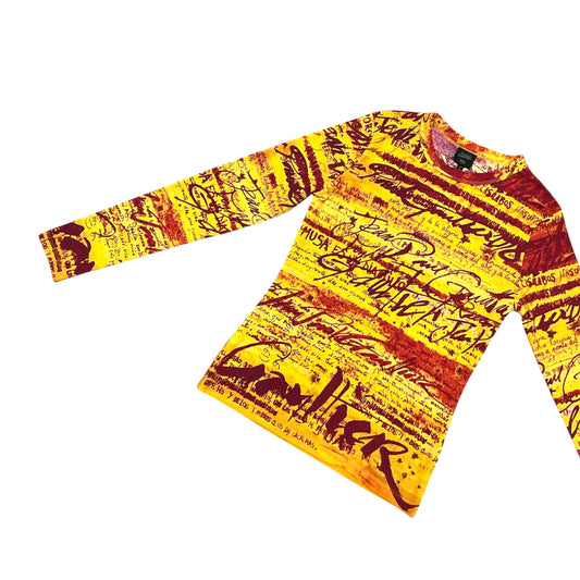 JEAN PAUL GAULTIER GRAFFITI PRINTED LONG SLEEVES TOP