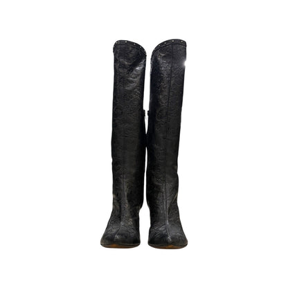 DIESEL KNEE-HIGH LEATHER BOOTS