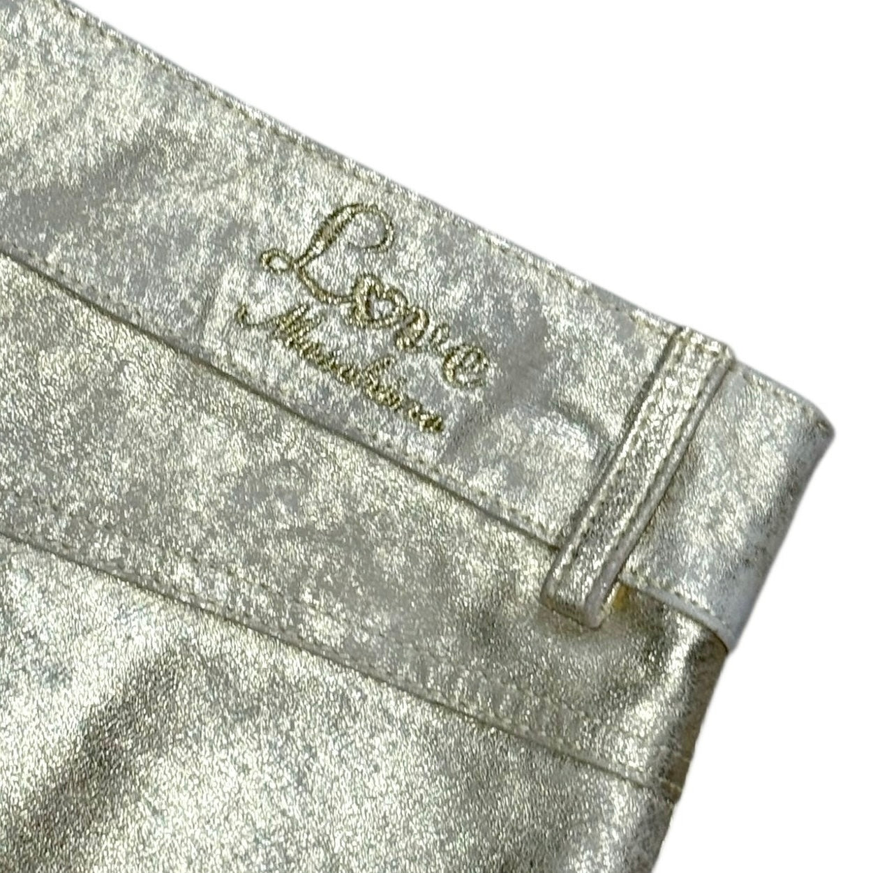 MOSCHINO GOLD METALLIC LEATHER SKIRT