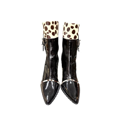 LUCIANO PADOVAN BLACK PATENT LEATHER BOOTS