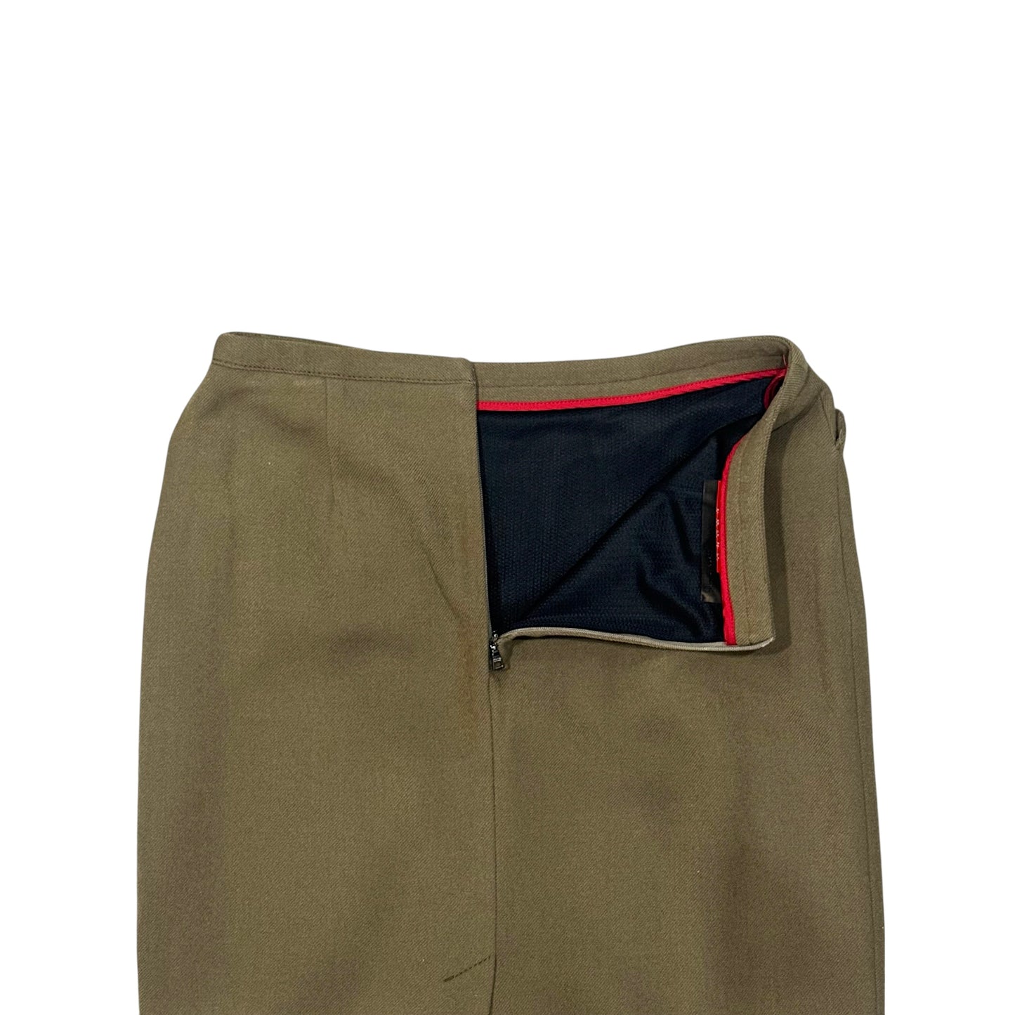 PRADA SPORT KHAKI MIDI SKIRT