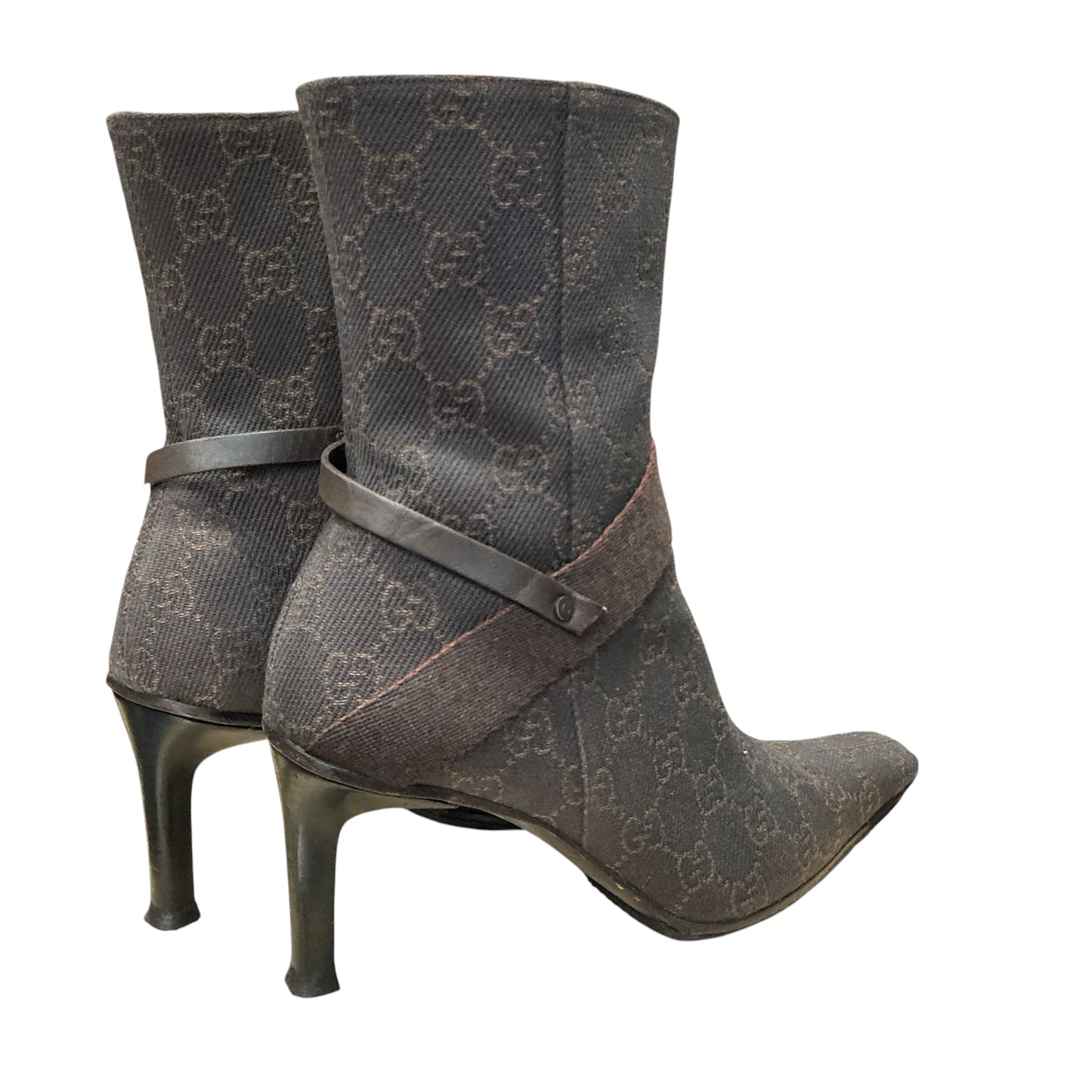GUCCI DARK BROWN MONOGRAM BOOTS