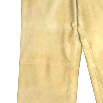 VALENTINO BUCKLED SUEDE LEATHER PANTS
