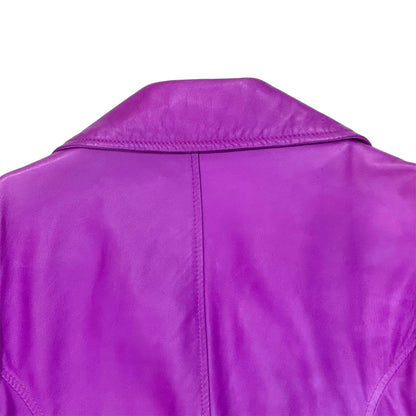DOLCE & GABBANA PURPLE LEATHER JACKET