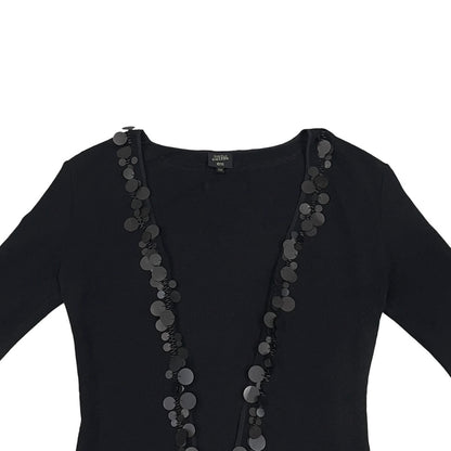 JEAN PAUL GAULTIER BLACK KNIT SEQUINS EMBELLISHMENT CARDIGAN